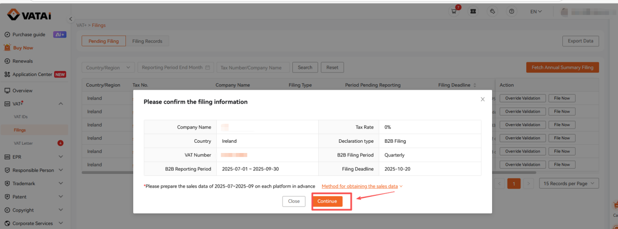 Ireland B2B (VIES) Filing Guide
