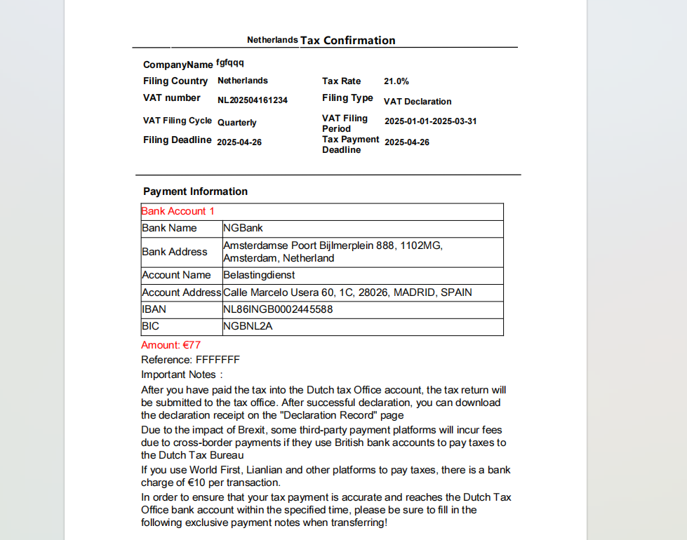 Netherlands VAT Filing Guide